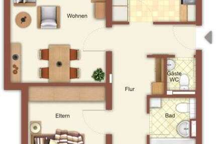 Wohnung Mönchengladbach - 3 Zimmer, 71 m&sup2;, 424&euro; | Angebot:26763198