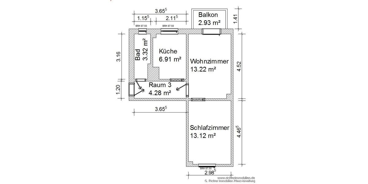 Etagenwohnung Halsbrücke - 2 Zimmer, 44 m&sup2;, 260&euro; | Angebot:25351063