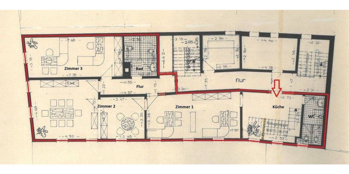 Etagenwohnung Bad Mergentheim - 3 Zimmer, 120 m&sup2;, 700&euro; | Angebot:26388586