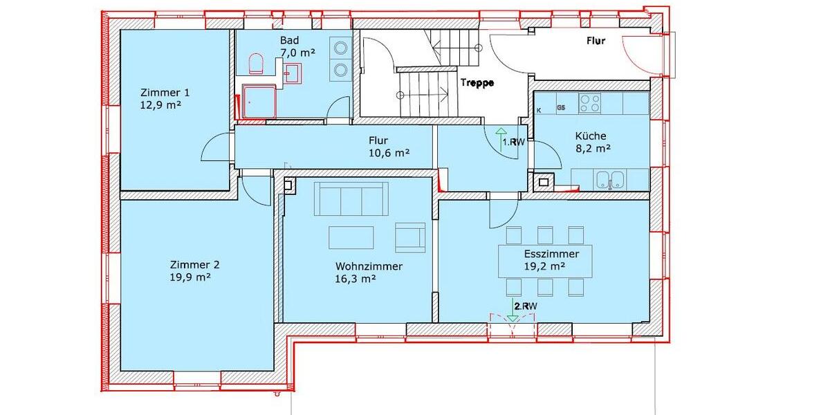 Erdgeschoßwohnung Loßburg - 3.5 Zimmer, 109 m&sup2;, 1.400&euro; | Angebot:26429159