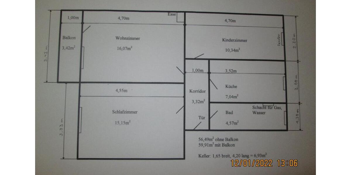 Etagenwohnung Seifhennersdorf - 3 Zimmer, 59 m&sup2;, 250&euro; | Angebot:24316715