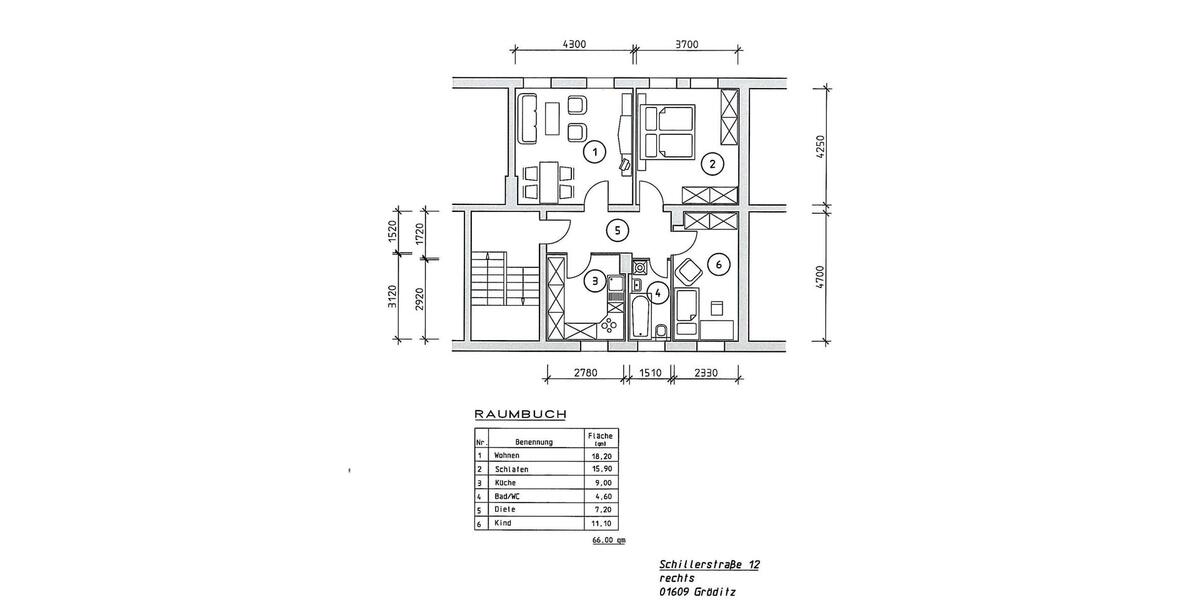 Erdgeschoßwohnung Gröditz - 3 Zimmer, 64 m&sup2;, 357&euro; | Angebot:25327300