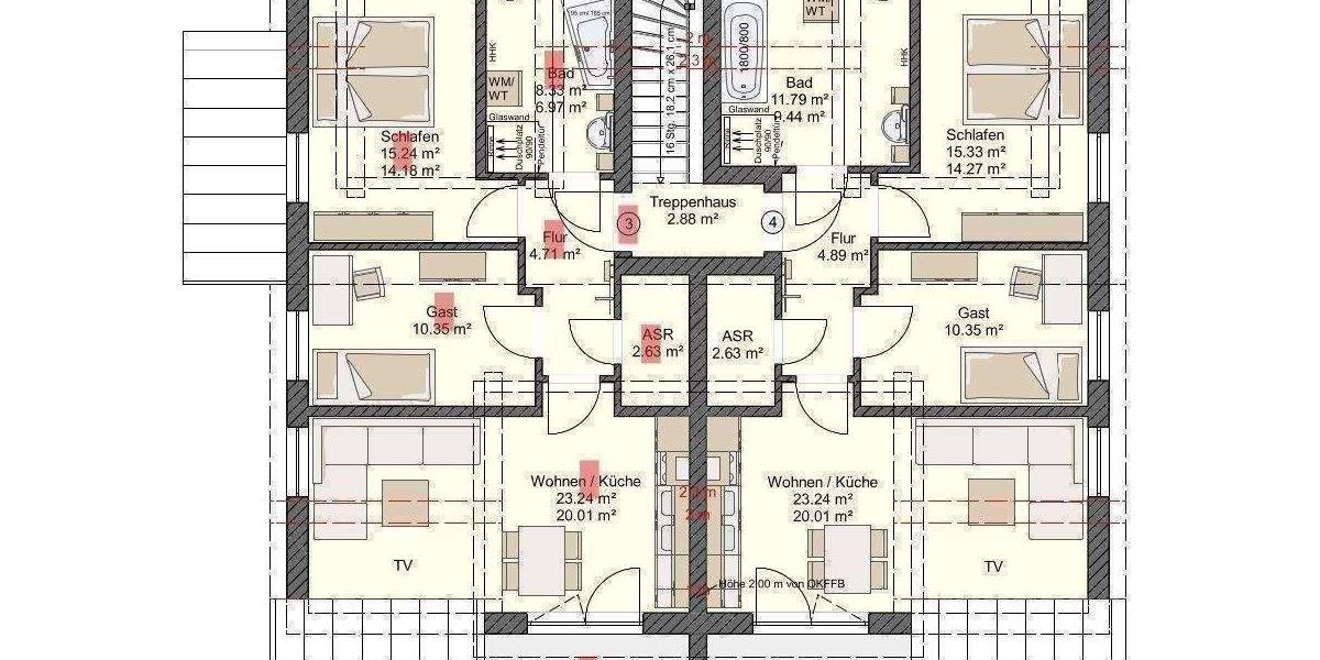 Etagenwohnung Stralsund Andershof - 3 Zimmer, 62 m&sup2;, 936&euro; | Angebot:24821703