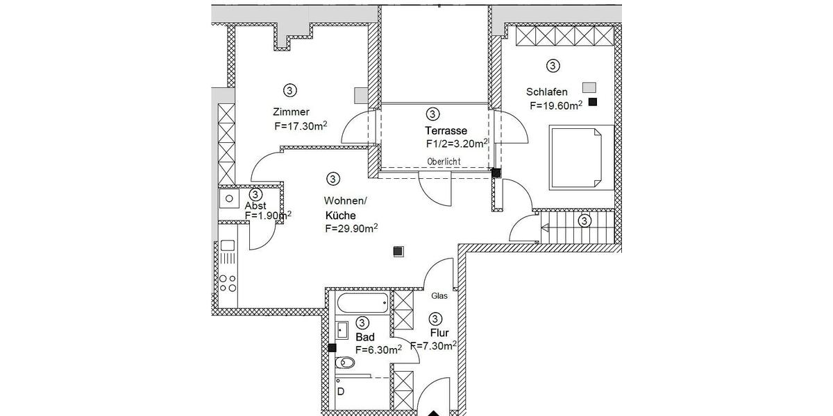 Etagenwohnung Magdeburg Alte Neustadt - 3 Zimmer, 118 m&sup2;, 1.000&euro; | Angebot:25323703