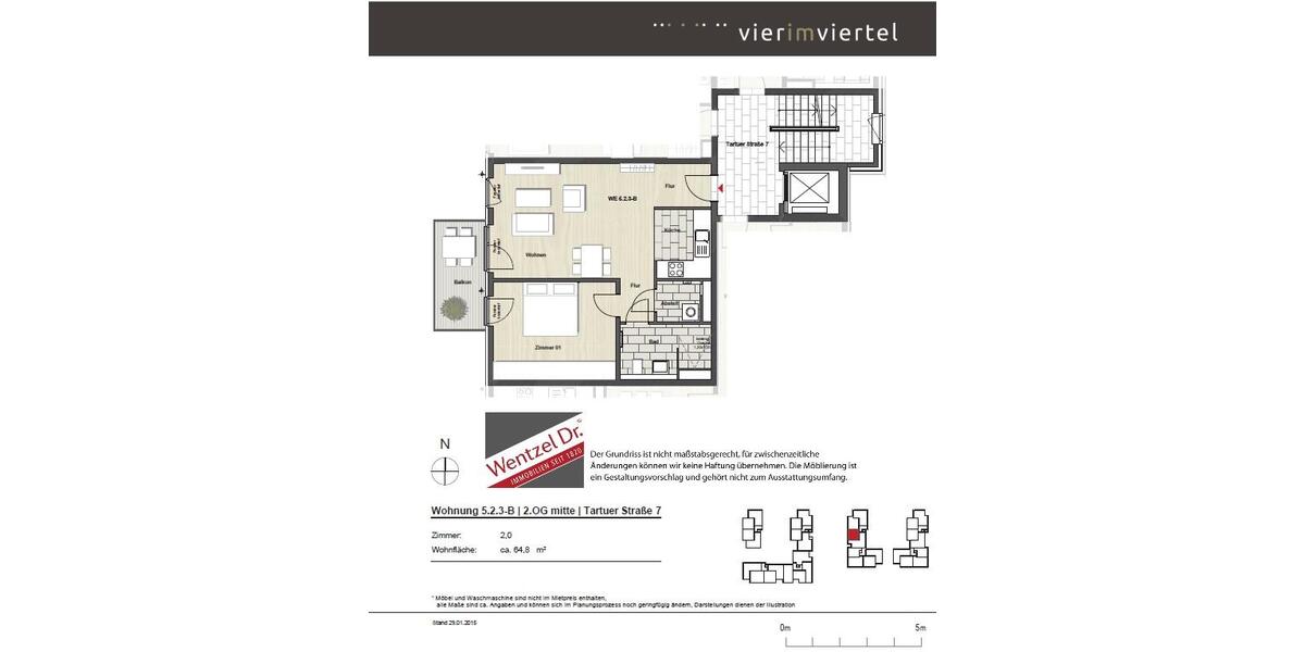 Etagenwohnung Lüneburg Ebensberg - 2 Zimmer, 65 m&sup2;, 850&euro; | Angebot:26562808