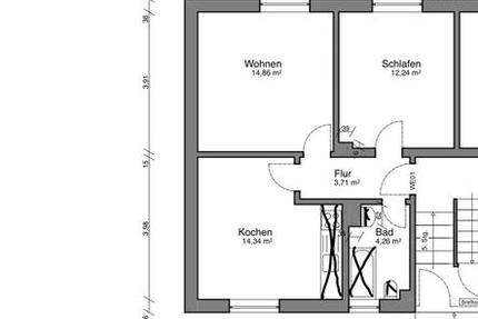 Kernsanierte 50m2 Wohnung (Zwei Zimmer KDB) 2 zimmer