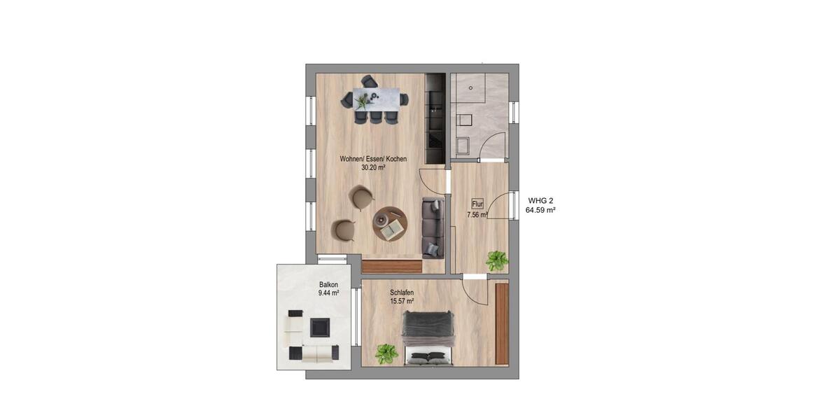 Etagenwohnung Haiger - 2 Zimmer, 64 m&sup2;, 720&euro; | Angebot:26490258