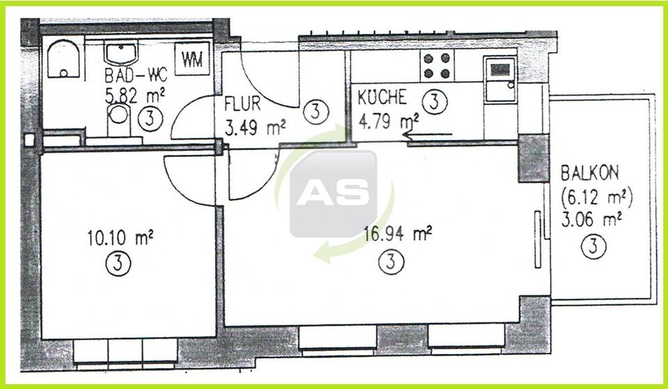 Erdgeschoßwohnung Zwickau Zwickau-Nord - 2 Zimmer, 44 m&sup2;, 325&euro; | Angebot:26086394