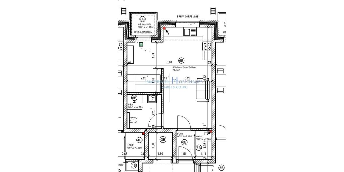 Etagenwohnung Haren (Ems) - 1 Zimmer, 39 m&sup2;, 540&euro; | Angebot:25370740