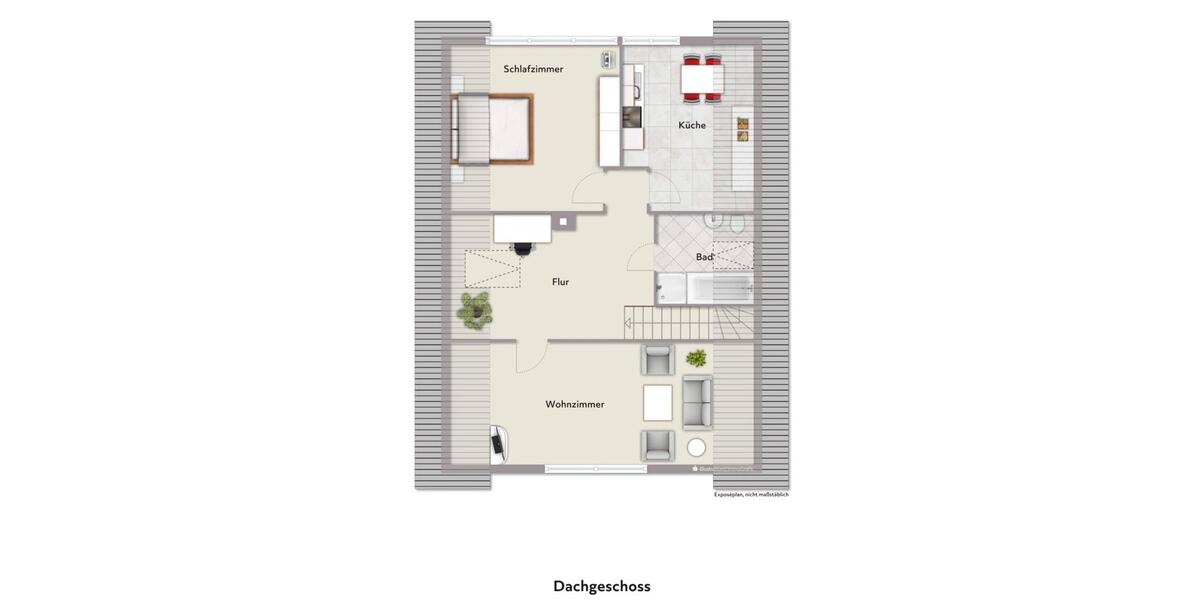 Dachgeschoßwohnung Lingen (Ems) - 3 Zimmer, 70 m&sup2;, 980&euro; | Angebot:26689002