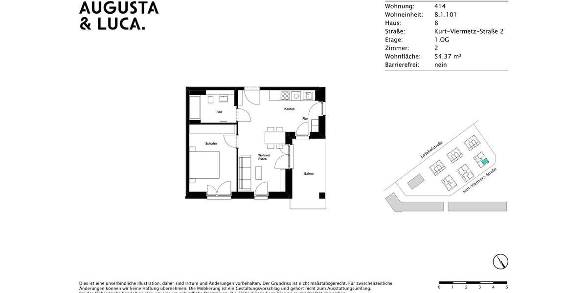 Etagenwohnung Augsburg - 2 Zimmer, 54 m&sup2;, 1.040&euro; | Angebot:26248520