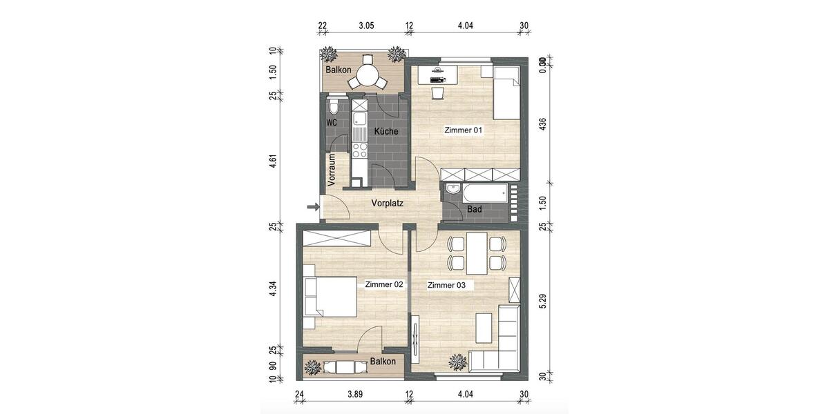 Etagenwohnung Stuttgart Bopser - 3 Zimmer, 78 m&sup2;, 1.417&euro; | Angebot:26615327
