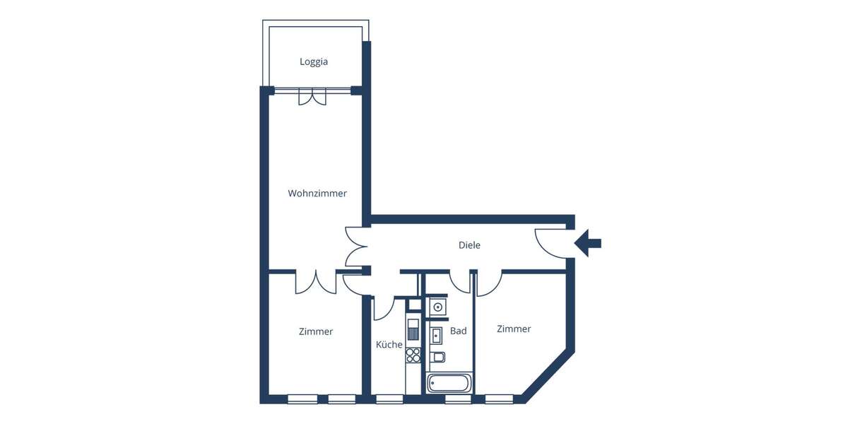 Etagenwohnung Kleinmachnow - 3 Zimmer, 81 m&sup2;, 1.256&euro; | Angebot:25211828