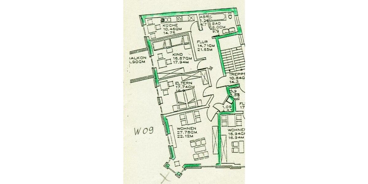 Etagenwohnung Hofgeismar - 3 Zimmer, 96 m&sup2;, 915&euro; | Angebot:24836244