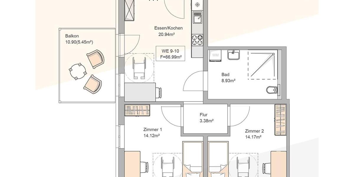 Erdgeschoßwohnung Ruppertsweiler - 3 Zimmer, 67 m&sup2;, 871&euro; | Angebot:26384839