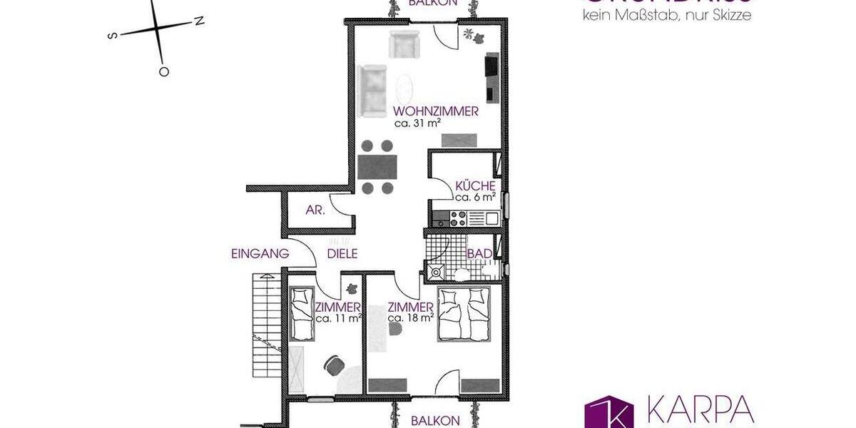 Dachgeschoßwohnung Oschersleben (Bode) - 3 Zimmer, 81 m&sup2;, 650&euro; | Angebot:26052787