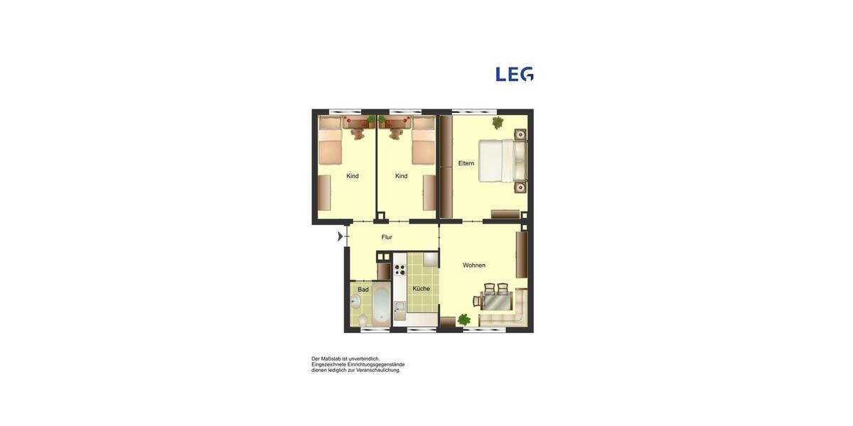 Erdgeschoßwohnung Bocholt Stenern - 3 Zimmer, 63 m&sup2;, 549&euro; | Angebot:26562103