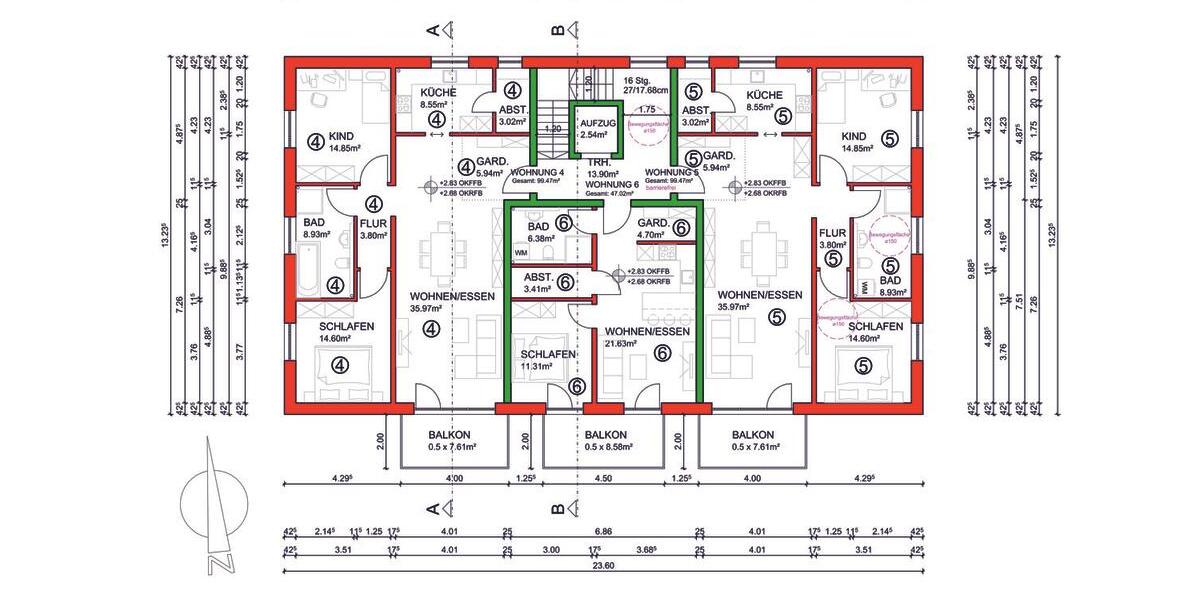 Etagenwohnung Volkach - 3 Zimmer, 100 m&sup2;, 1.080&euro; | Angebot:25973437