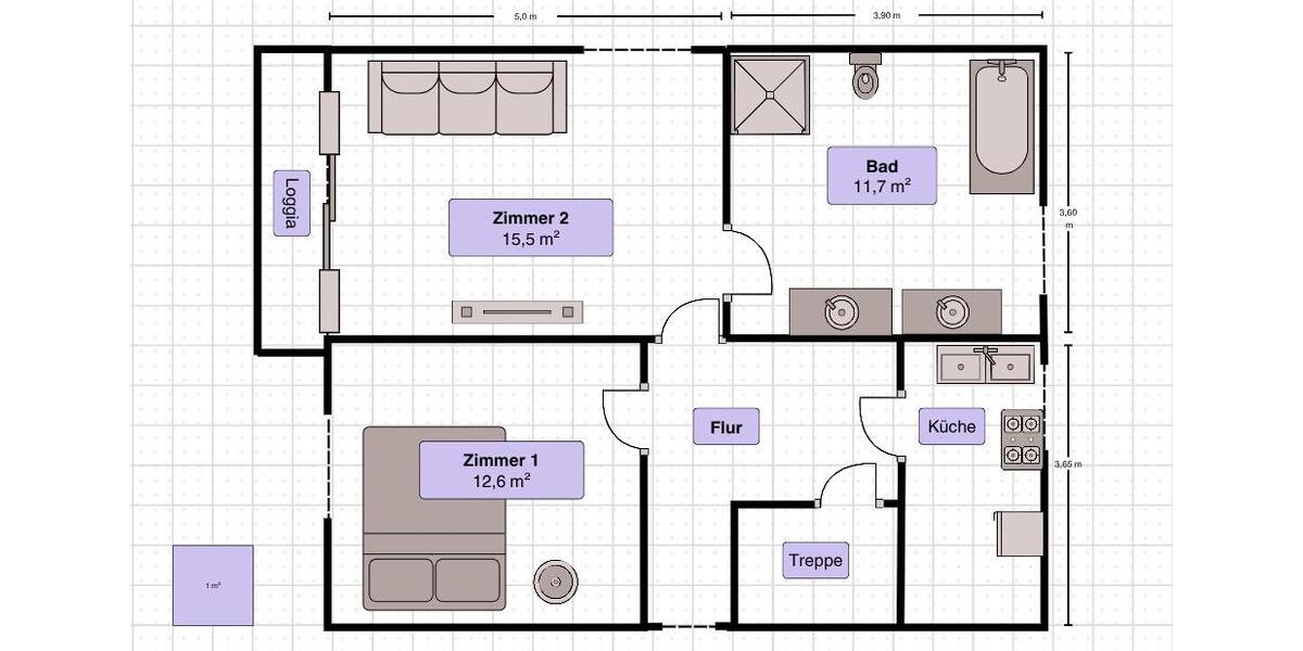 Dachgeschoßwohnung Lübeck Sankt Gertrud - 2 Zimmer, 60 m&sup2;, 900&euro; | Angebot:26671517