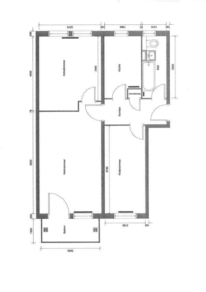 3 RaumWohnung mit Balkon an der Neiße