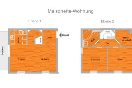 Luxuriöse - SINGLE-Wohnung - MÖBLIERT + VOLL AUSGESTATTET