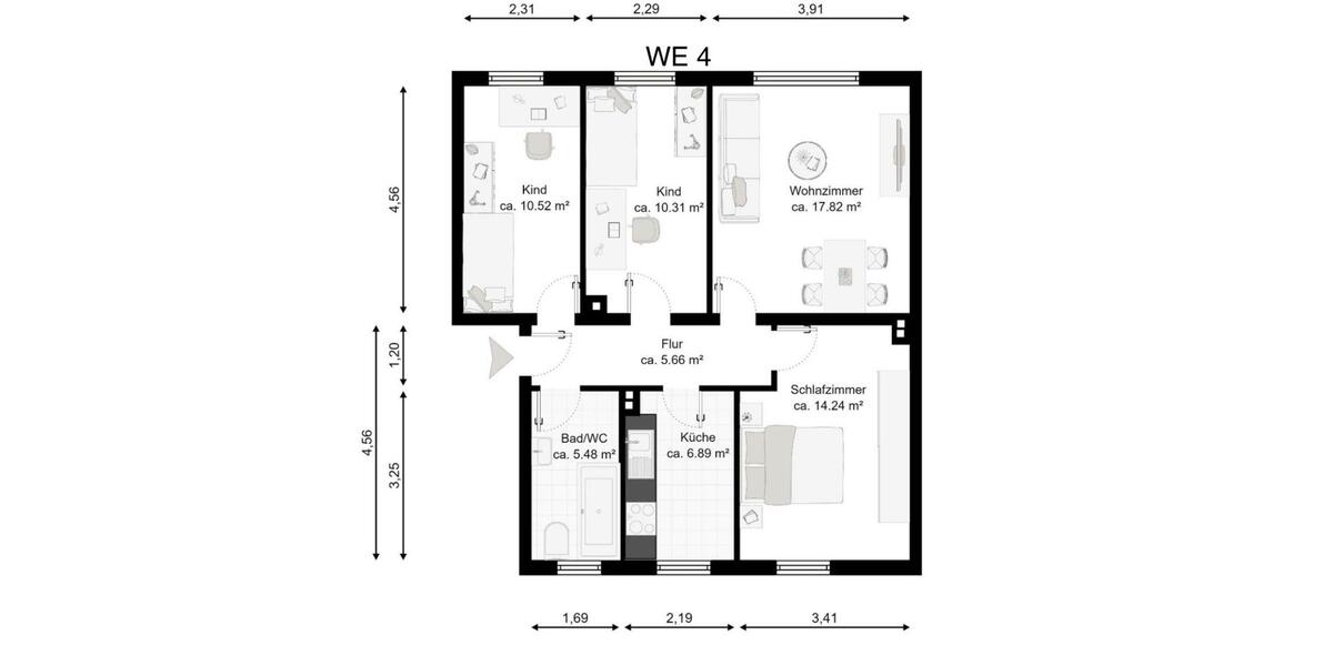 Frisch renovierte 4 Zimmer Wohnung in Gehren 4 zimmer