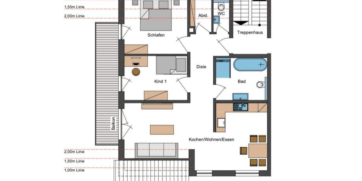 Zimmer Grafenhausen - 3 Zimmer, 81 m&sup2;, 858&euro; | Angebot:25674951