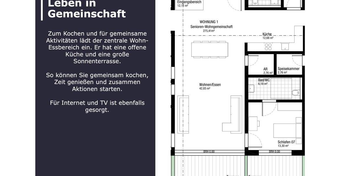 Erdgeschoßwohnung Ellwangen (Jagst) - 1.5 Zimmer, 48 m&sup2;, 570&euro; | Angebot:26624241
