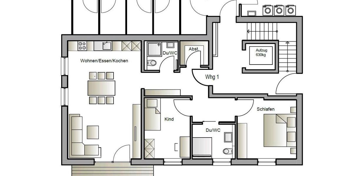 Erdgeschoßwohnung Hüttlingen - 3 Zimmer, 84 m&sup2;, 1.050&euro; | Angebot:25174487