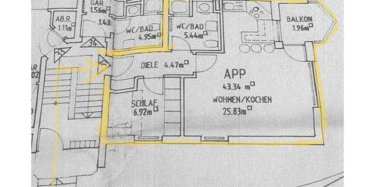 Etagenwohnung Altenkunstadt - 2 Zimmer, 43 m&sup2;, 340&euro; | Angebot:26820005