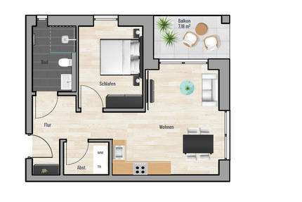 Wohnung Vilshofen an der Donau - 2 Zimmer, 53 m&sup2;, 660&euro; | Angebot:25872241