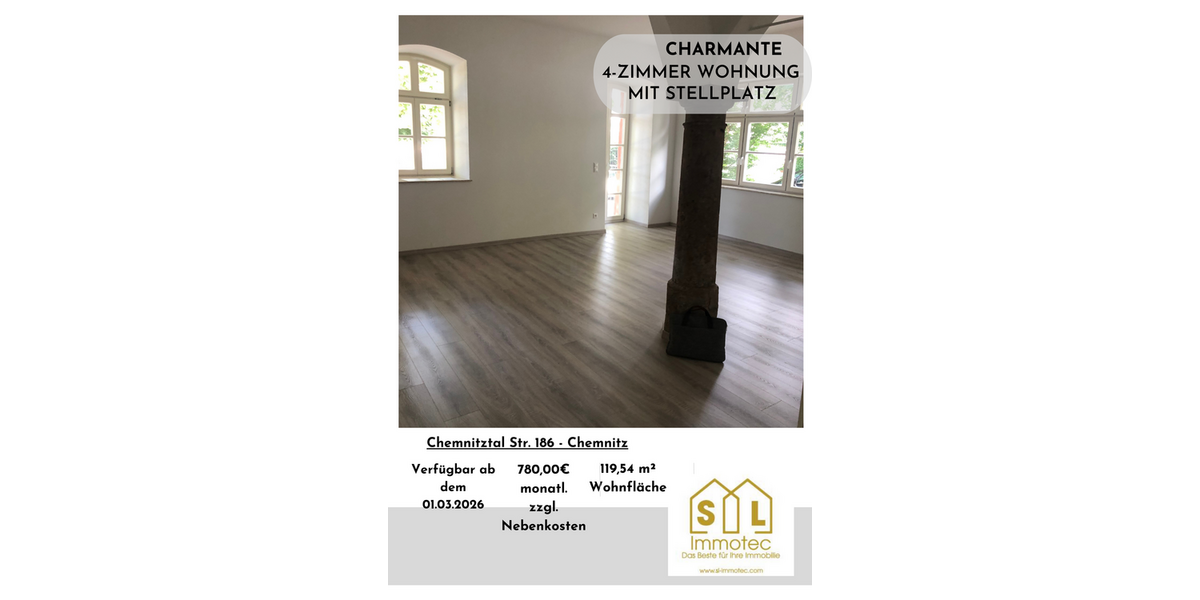 Wohnung zum Mieten in Chemnitz 780 € 119.54 m² 4 zimmer