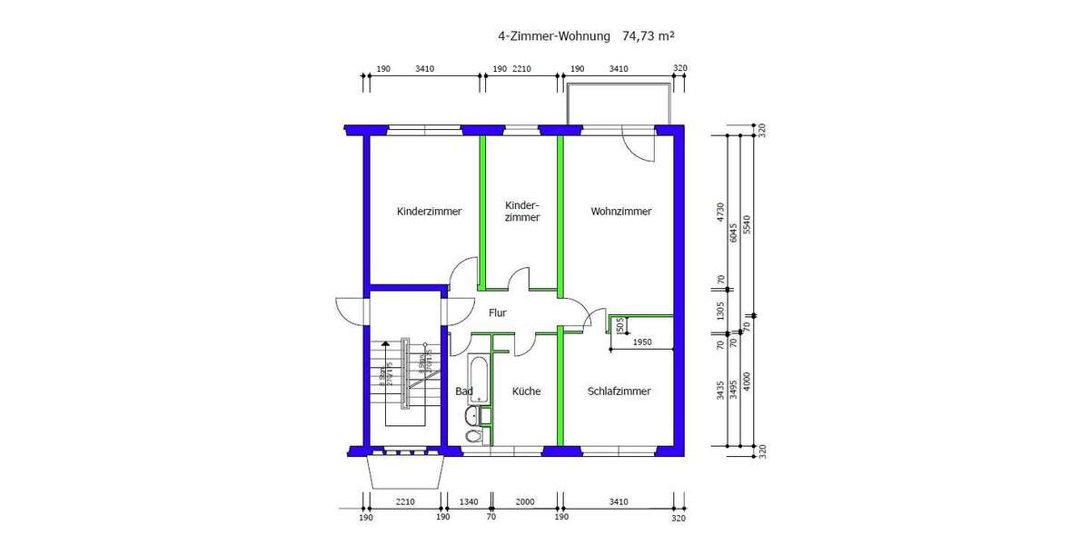 Etagenwohnung Suhl Lauter - 4 Zimmer, 75 m&sup2;, 498&euro; | Angebot:26903759