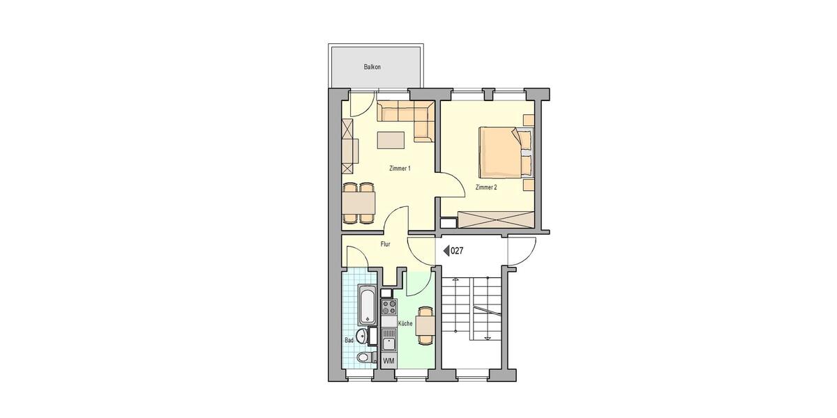 Etagenwohnung Oschatz - 2 Zimmer, 49 m&sup2;, 290&euro; | Angebot:25487005