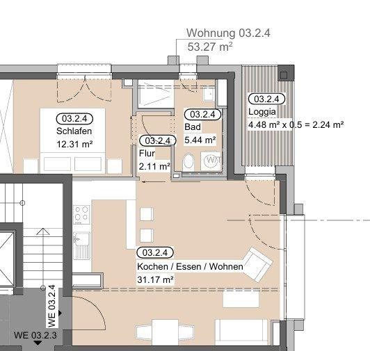Etagenwohnung Klingenberg am Main - 2 Zimmer, 53 m&sup2;, 750&euro; | Angebot:23184106
