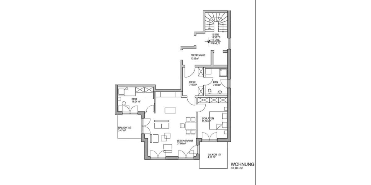Etagenwohnung Altusried - 3 Zimmer, 87 m&sup2;, 1.300&euro; | Angebot:25022763