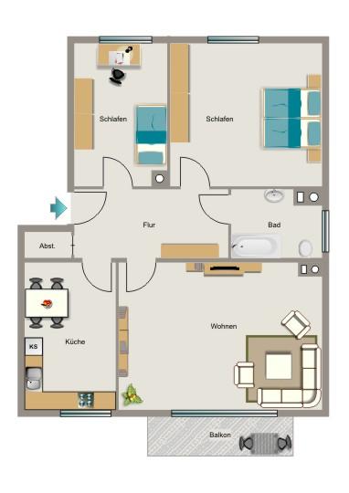 Bezugsfertige Wohnung - Einfach Möbel rein und Füße hoch! zimmer