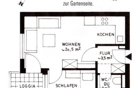 1,5-Zimmer-Wohnung mit Balkon + TG-Stellplatz 1 zimmer