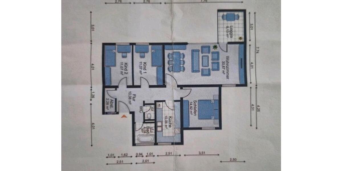 Etagenwohnung Coburg - 4 Zimmer, 98 m&sup2;, 950&euro; | Angebot:25043759