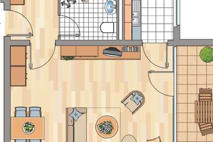 Wohnung Bonn Medinghoven - 1 Zimmer, 44 m&sup2;, 481&euro; | Angebot:26827428