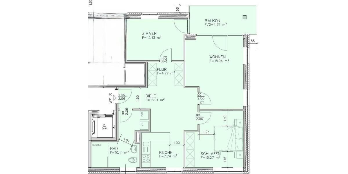 Etagenwohnung Magdeburg Alte Neustadt - 3 Zimmer, 89 m&sup2;, 1.103&euro; | Angebot:25903033