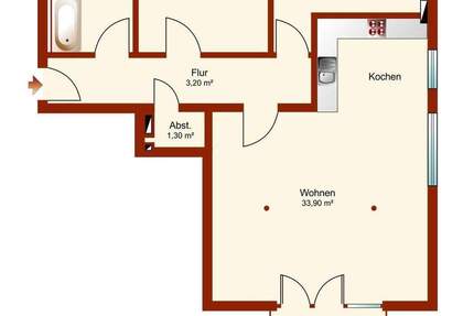 Wohnung Gengenbach - 3 Zimmer, 78 m&sup2;, 950&euro; | Angebot:23941068