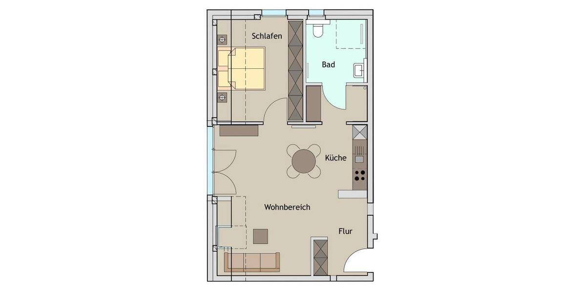 Dachgeschoßwohnung Halle - 2 Zimmer, 56 m&sup2;, 705&euro; | Angebot:24885004
