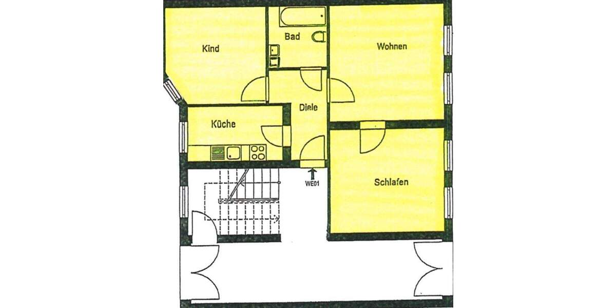Etagenwohnung Rathenow - Bahnhofnähe Rathenow - 3 Zimmer, 63 m&sup2;, 500&euro; | Angebot:25661189