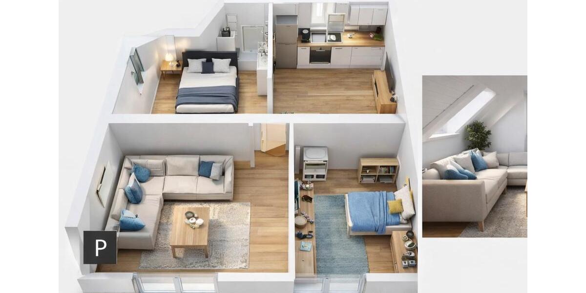 Dachgeschoßwohnung Selm - 3 Zimmer, 59 m&sup2;, 814&euro; | Angebot:25051471