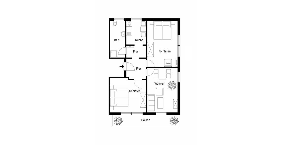 Wohnen auf Zeit Baltrum - 3 Zimmer, 63 m&sup2;, 1.200&euro; | Angebot:26396237