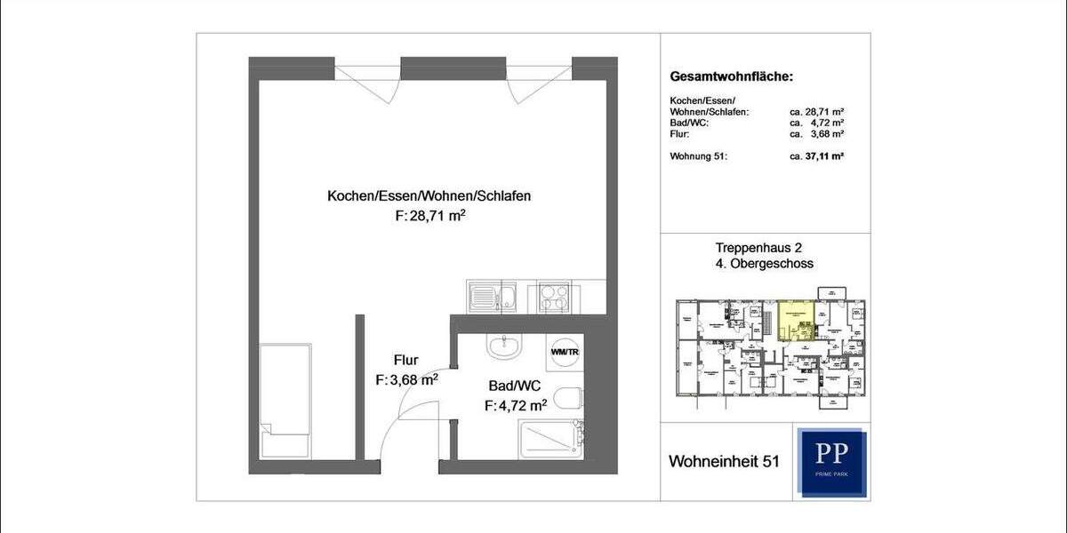 Helle 1 Zimmer-Wohnung im Prime Park Aschaffenburg - Zentrale Lage 1 zimmer