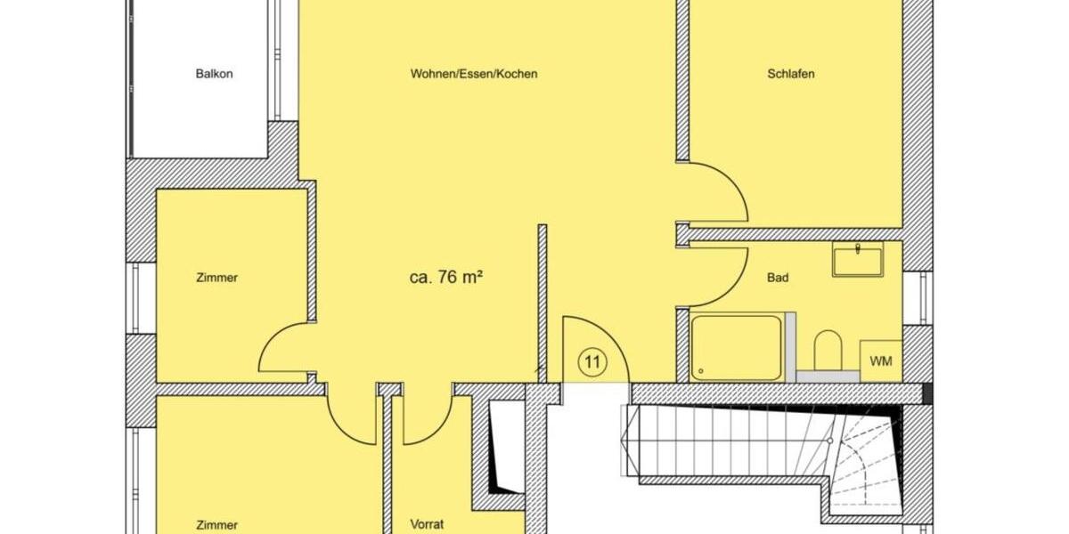 Etagenwohnung Pfofeld - 3 Zimmer, 76 m&sup2;, 1.007&euro; | Angebot:24371665
