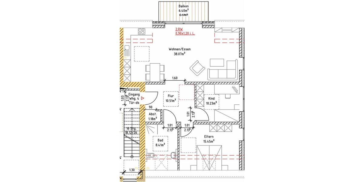Etagenwohnung Rheda-Wiedenbrück Wiedenbrück - 3 Zimmer, 85 m&sup2;, 1.400&euro; | Angebot:25978257