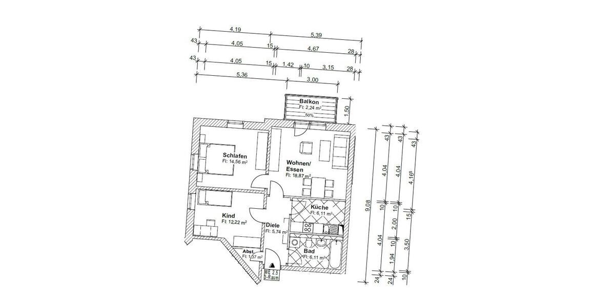 Etagenwohnung Heidenau - 3 Zimmer, 70 m&sup2;, 560&euro; | Angebot:25055699